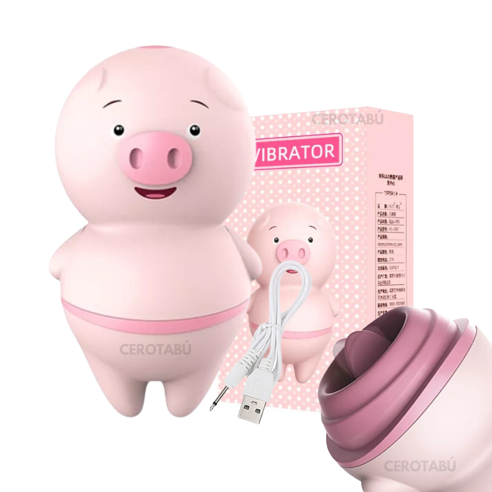 Vibrador Consolador Recargable Estimulador De Clítoris Lengua Pig Sexo Oral